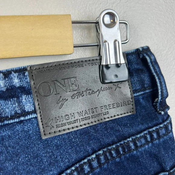 One Teaspoon Freebirds Jeans Size 26 High Rise Dark Wash Distressed Frayed Hem - Picture 10 of 13